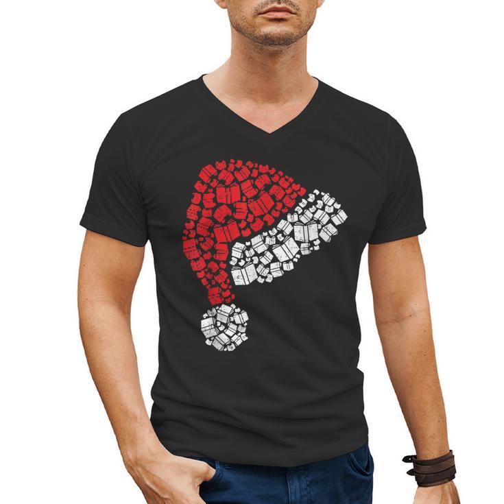 Vintage Retro Christmas Book Xmas Santa Hat Pajama Holiday Men's V-Neck T-Shirt