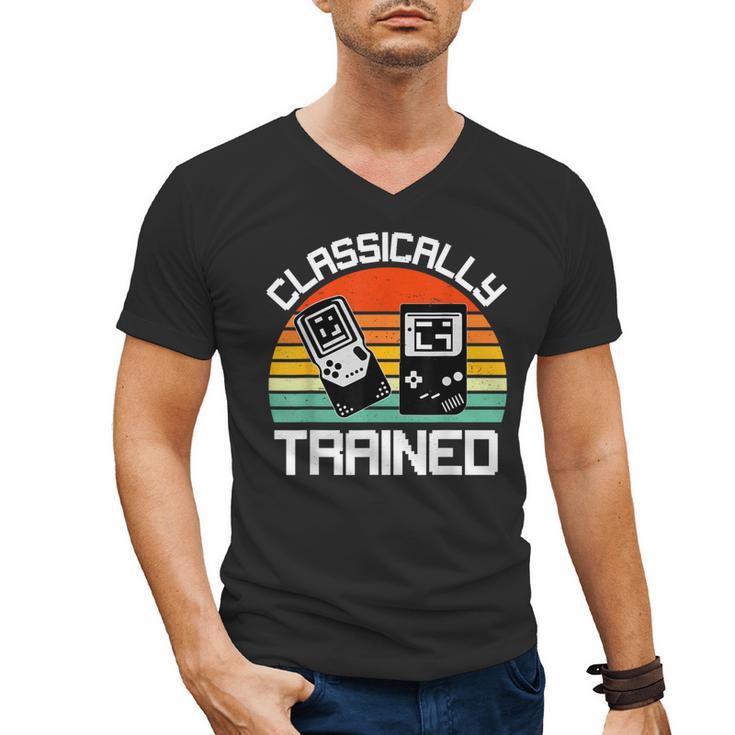 Vintage Retro Classically Trained Video Game 90s Nostalgia Men's V-Neck T-Shirt