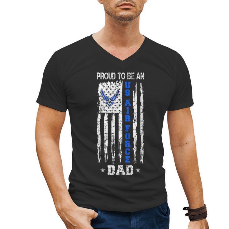 Vintage USA Flag Proud To Be An US Air Force Dad Men's V-Neck T-Shirt