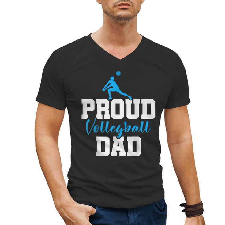Volleyball Player Team Dad Father Proud Volleyball Dad Men's V-Neck T-Shirt