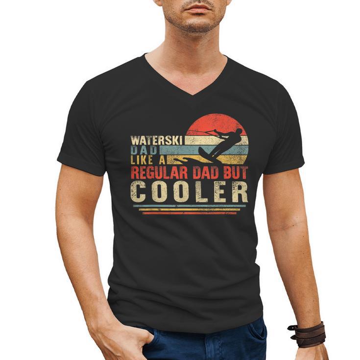 Waterski Dad Fathers Day Ski Lover Dad Water Skiing Rider Men's V-Neck T-Shirt