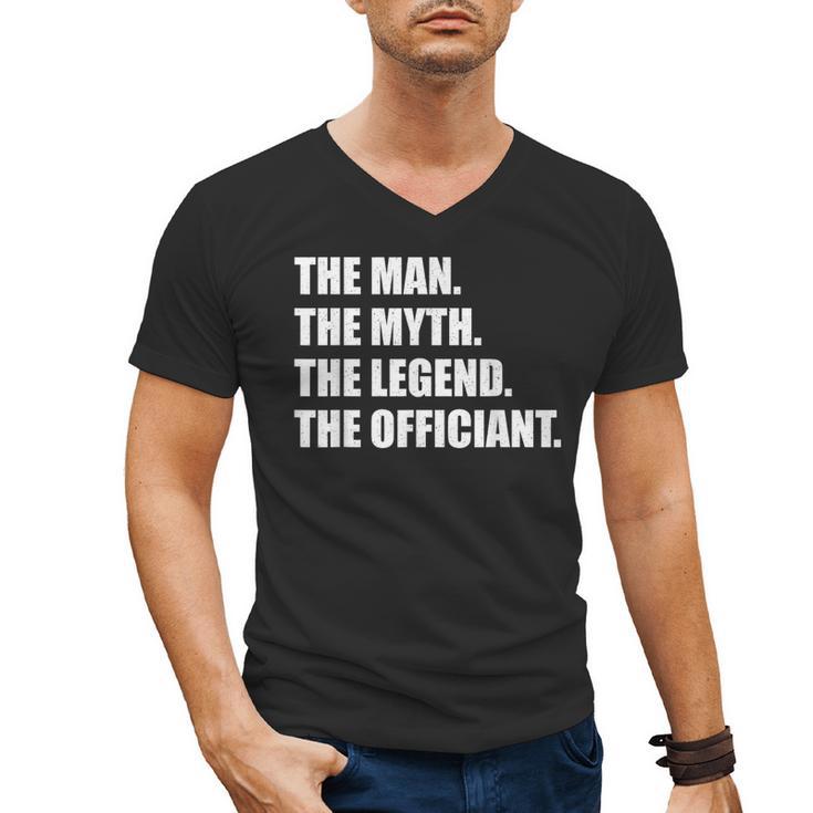 Wedding Officiant Art For Men Dad Ordained Minister Men's V-Neck T-Shirt