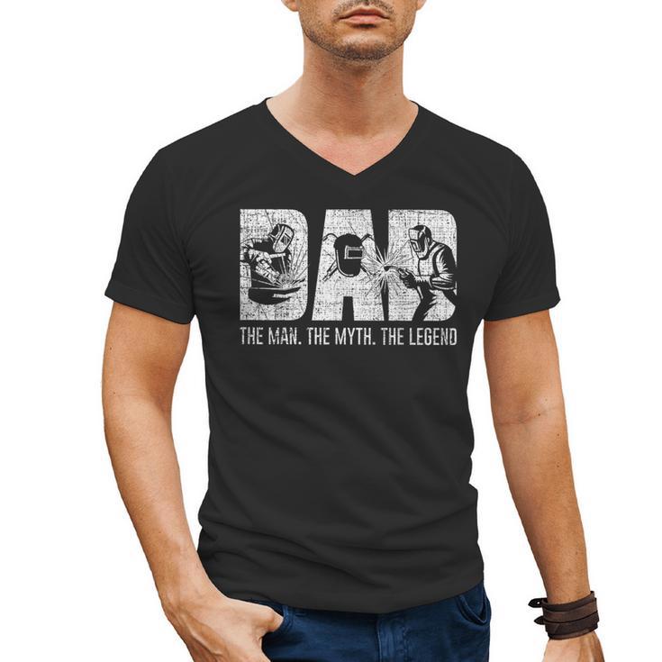 Welder Welding Dad Man Myth Legend Father Small Men's V-Neck T-Shirt