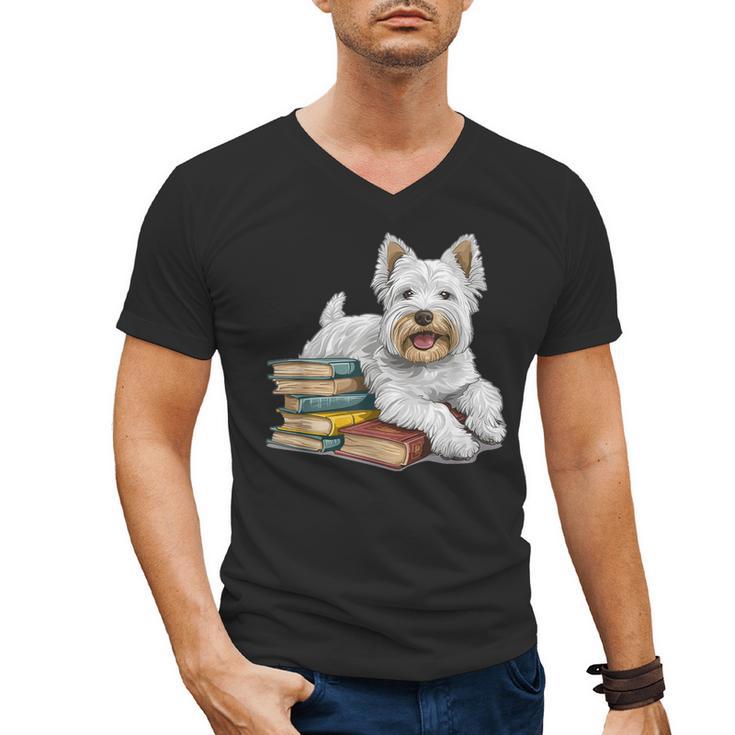 West Highland Terrier Books Dog Breed Westie For Men Women Kids Men's V-Neck T-Shirt