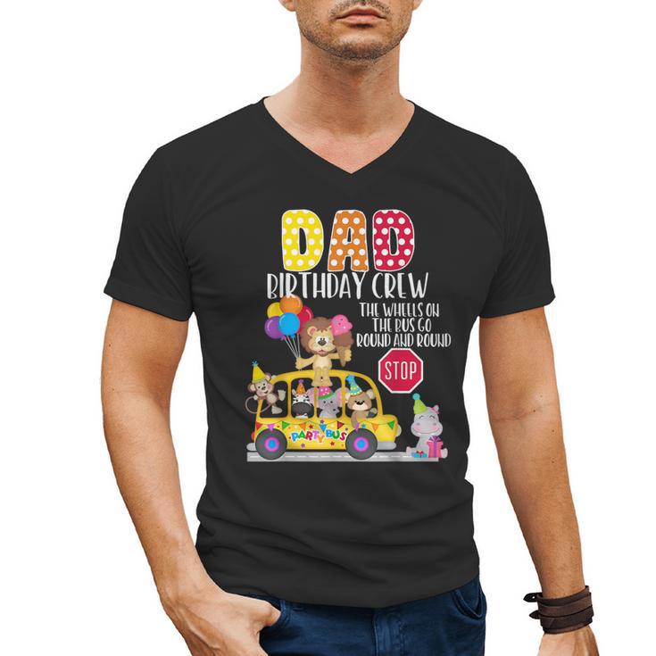 The Wheels On The Bus Dad Birthday Crew Party Toddler Kids Men's V-Neck T-Shirt