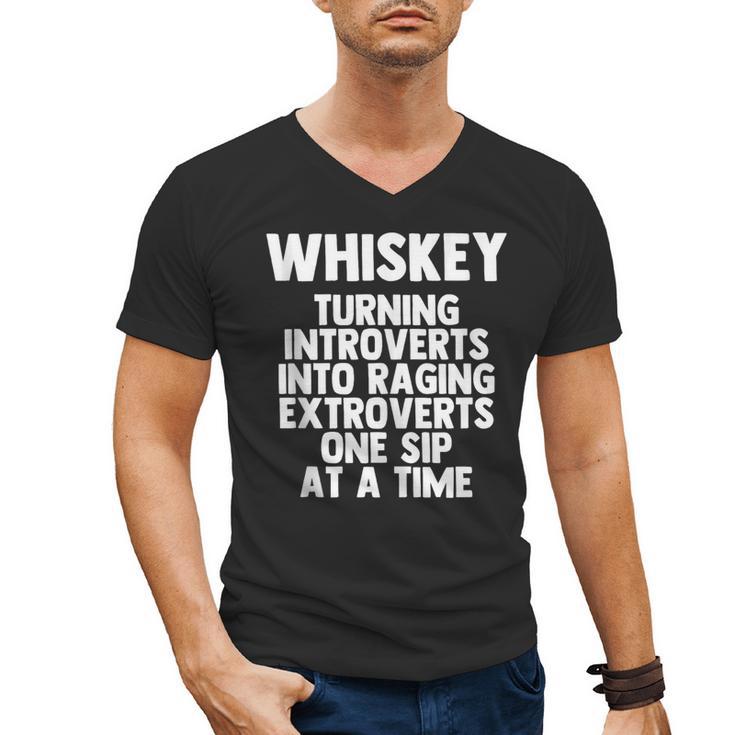 Whiskey Lovers Extrovert Quote Introvert Alcohol Drink Humor Men's V-Neck T-Shirt