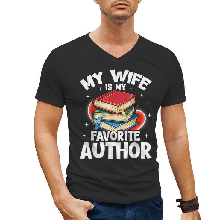 My Wife Is My Favorite Author Book Writer Men's V-Neck T-Shirt