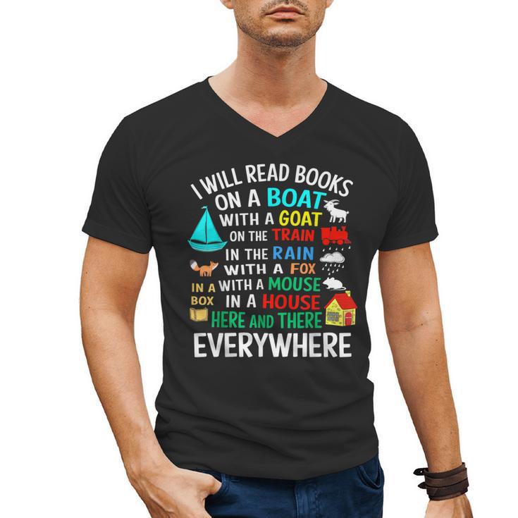 I Will Read Books On A Boat & Everywhere Men's V-Neck T-Shirt