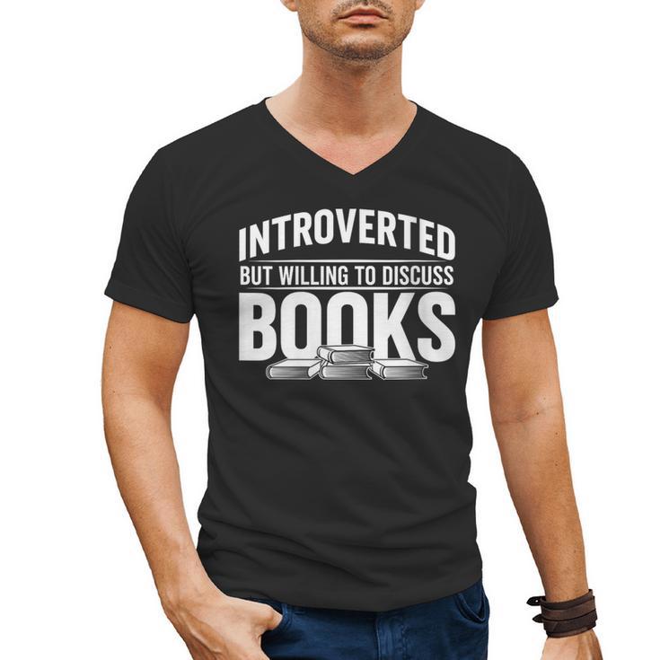 Women's Introverted But Willing To Discuss Books Men's V-Neck T-Shirt