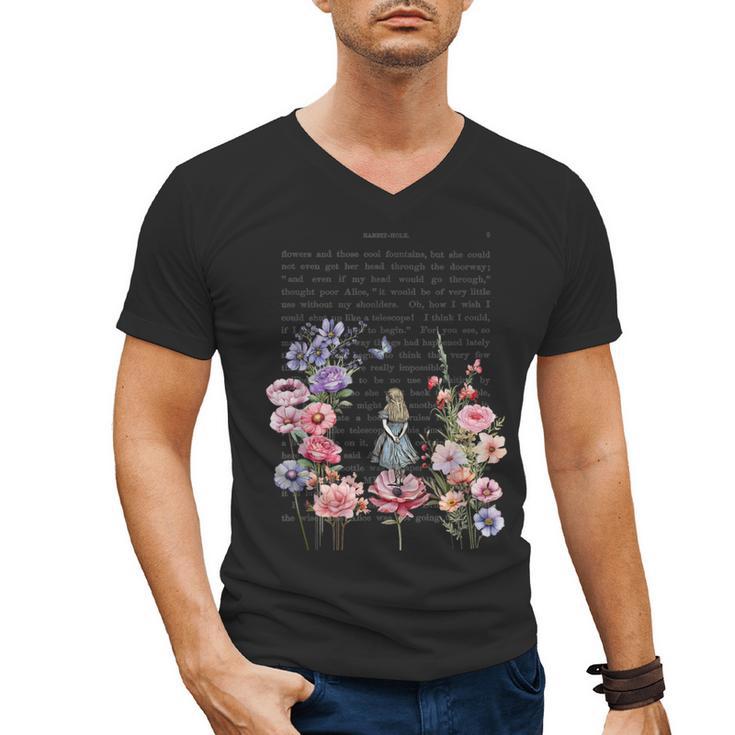 Wonderland Garden & Vintage Textbook Men's V-Neck T-Shirt