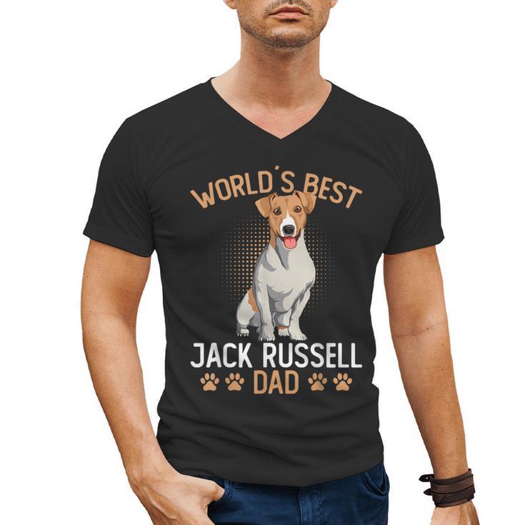 World´s Best Jack Russell Terrier Dad Dog Owner Men Men's V-Neck T-Shirt