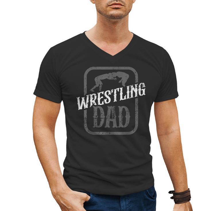 Wrestling Dad Martial Arts Wrestler Wrestle Hobby Father Men's V-Neck T-Shirt