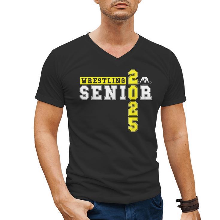 Wrestling Senior Night Wrestling Senior 2025 Graduation 22 Men's V-Neck T-Shirt