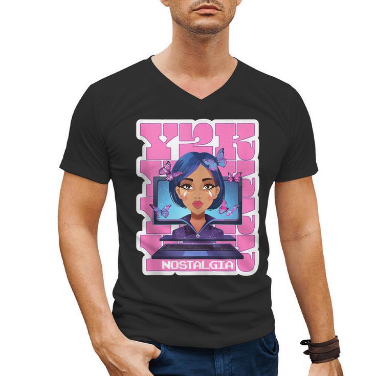 Y2K Nostalgia Retro Aesthetic Trendy Vintage Men's V-Neck T-Shirt