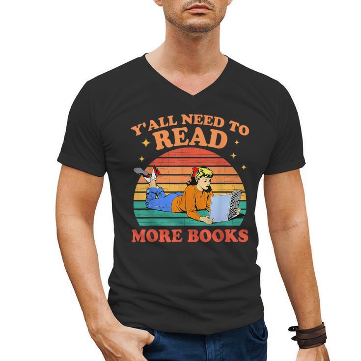 Y'All Need To Read More Books Book Lover Vintage Men's V-Neck T-Shirt