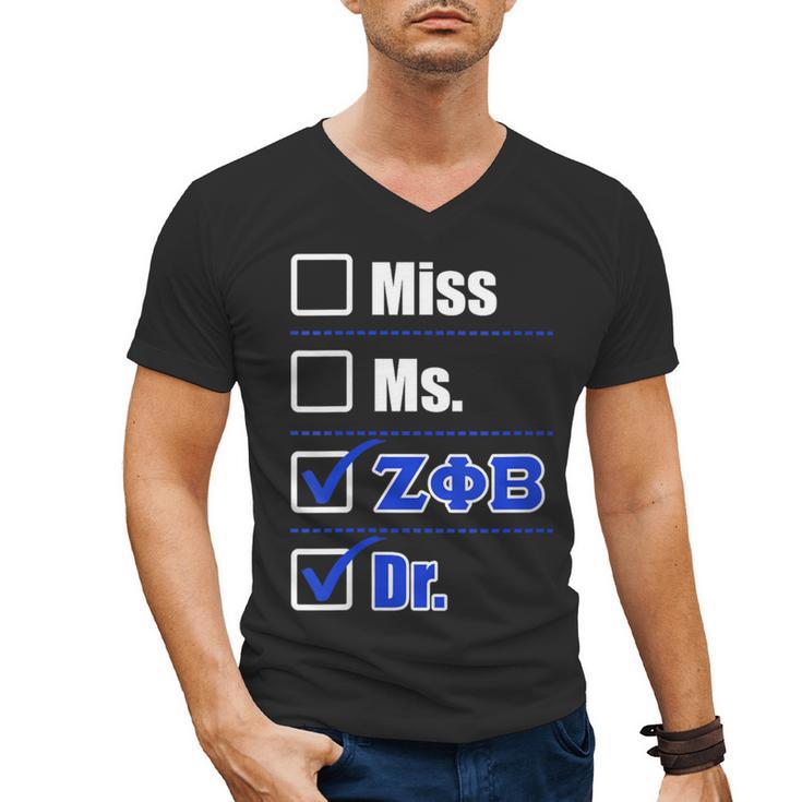 Zeta Phi Beta Doctor Graduation Zeta Phi Beta HBCU Doctor Men's V-Neck T-Shirt