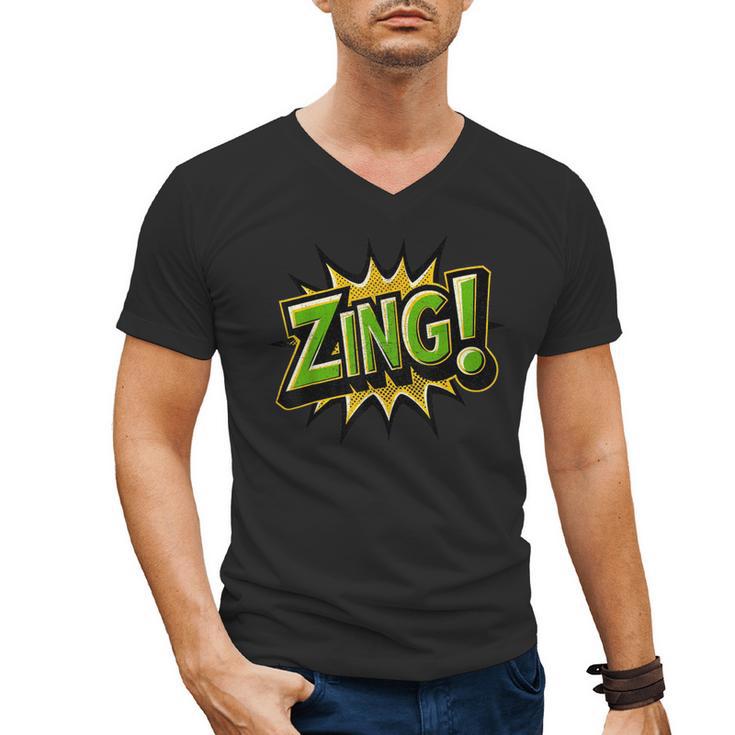 ZING Comic Book Retro Artwork – Cartoon Collector Men's V-Neck T-Shirt
