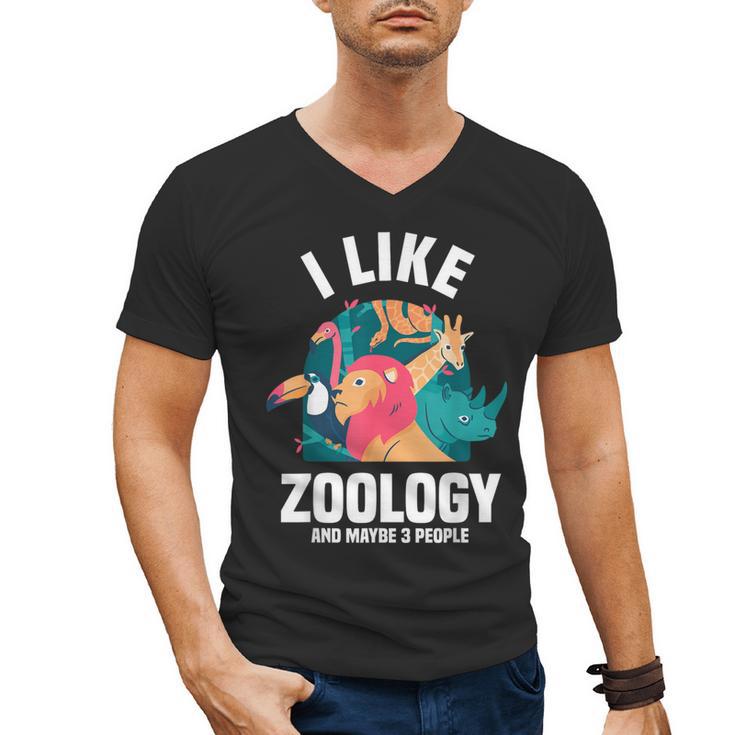Zoologist Scientist Wildlife Biologist Zoology Introverted Men's V-Neck T-Shirt