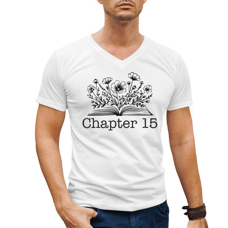 15th Birthday Chapter 15 Reading Book Lover 15 Year Old Men's V-Neck T-Shirt