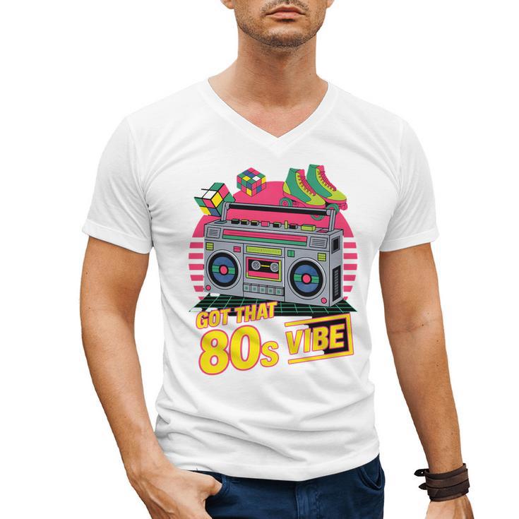 1980s 80s Reunion Nostalgia Memories Music School Grew Up Premium Tri-Blend Men's V-Neck T-Shirt