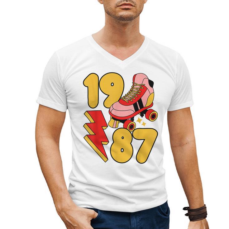 1987 Retro Roller Skate Vintage 80s Nostalgia Collector Men's V-Neck T-Shirt