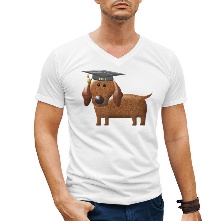 2018 Dog Graduation Shirt Dachshund Graduation For Men Women Kids Men's V-Neck T-Shirt