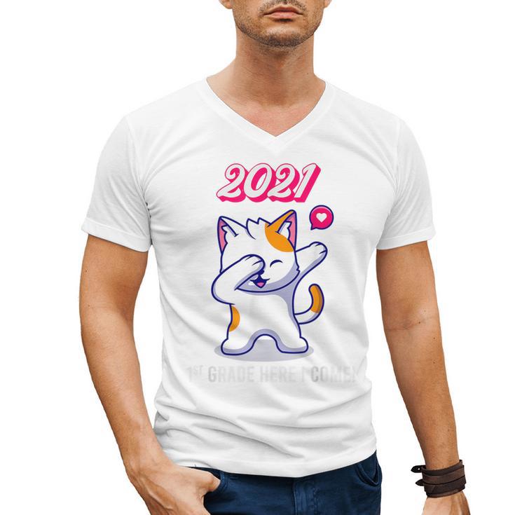 2021 Kindergarden Graduation Celebration Dapping Cat For Men Women Kids Men's V-Neck T-Shirt