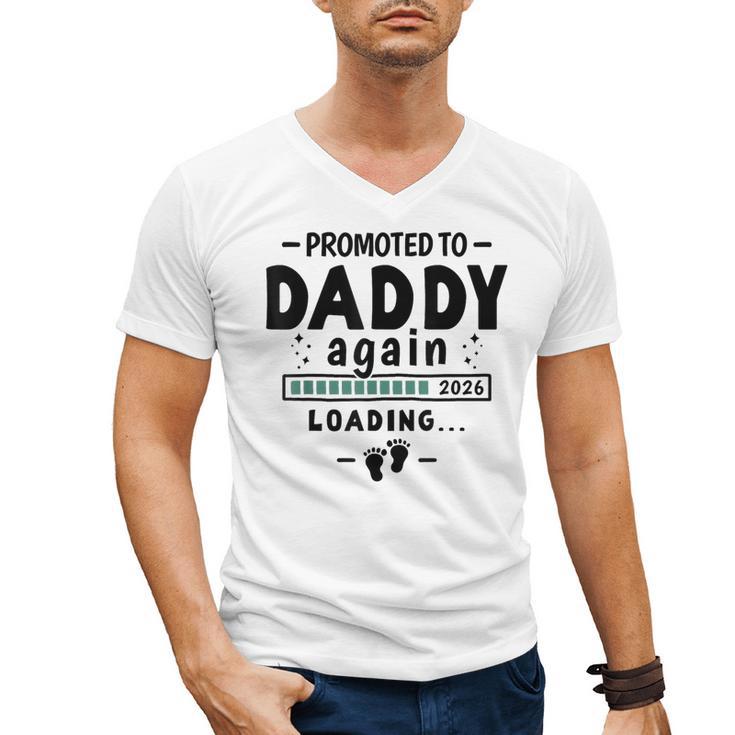 2nd Baby Announcement For Dad Promoted To Daddy Again 2026 Men's V-Neck T-Shirt