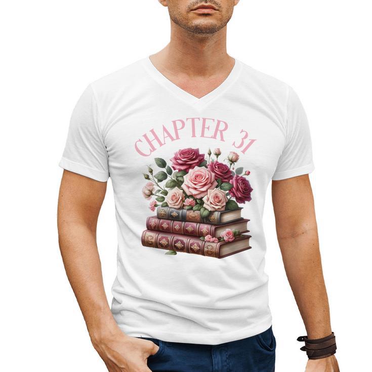 31st Birthday Chapter 31 Birthday Shirt Women Book Lover Men's V-Neck T-Shirt