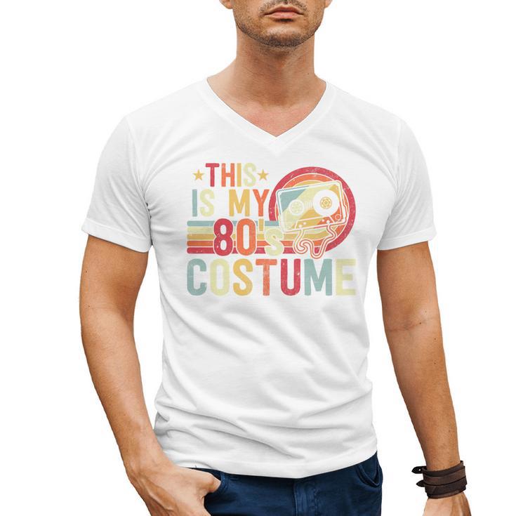 This Is My 80s Costume Vintage Style Nostalgia 1980s Retro Premium Tri-Blend Men's V-Neck T-Shirt