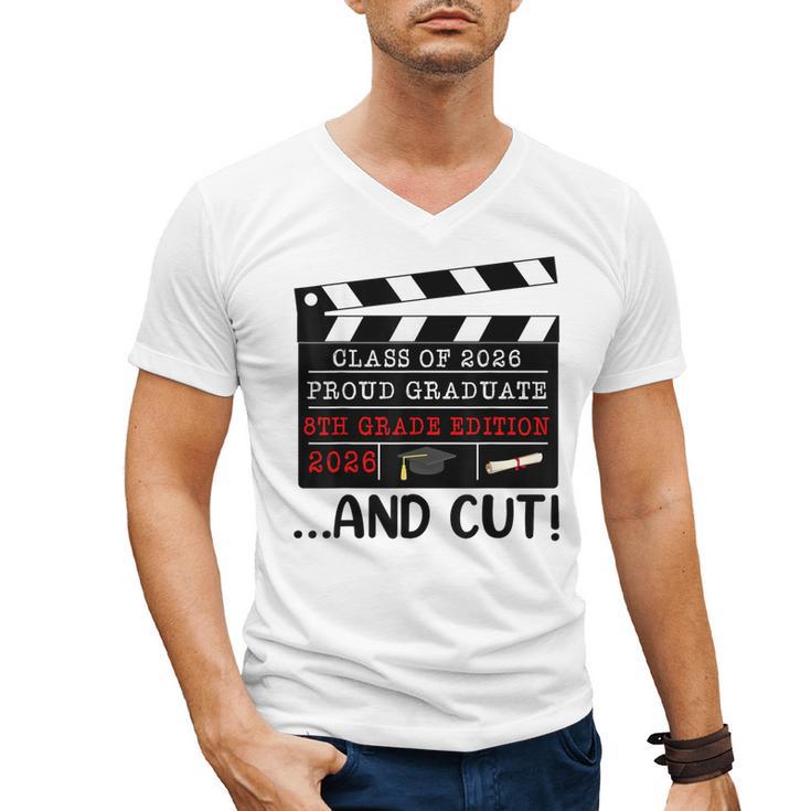 8th Grade Graduation 2026 Graduate Clapperboard Men's V-Neck T-Shirt