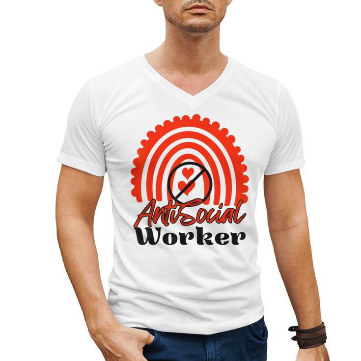 AntiSocial Worker Anti-Social Social Worker Introvert Men's V-Neck T-Shirt