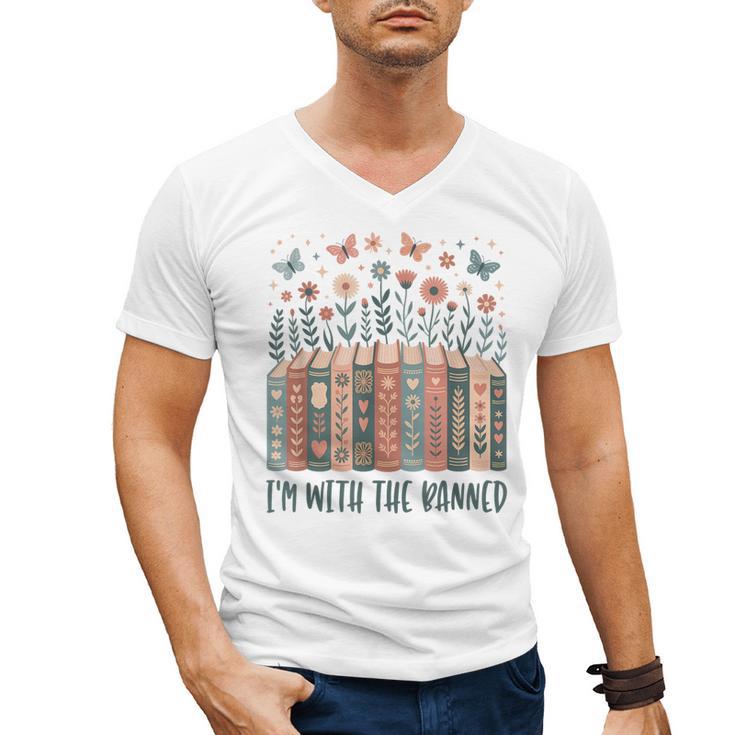 Im With The Banned Book Readers Librarian Read Banned Books Men's V-Neck T-Shirt