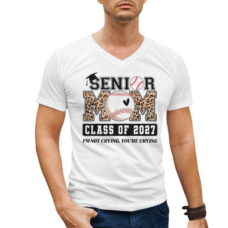 Baseball Senior Class Of 2027 Senior 2027 Graduation Women Men's V-Neck T-Shirt