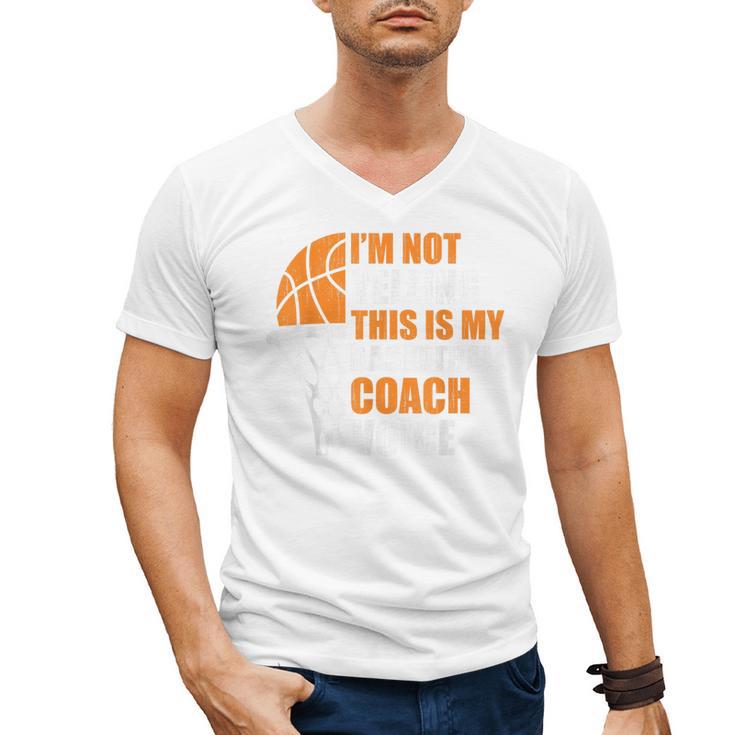 Basketball Not Yelling This Is My Basketball Coach Dad Men's V-Neck T-Shirt Basketball Not Yelling This Is My Basketball Coach Dad Men's V-Neck T-Shirt