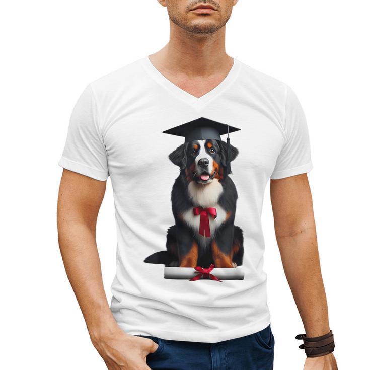 Bernese Mountain Dog Graduation Cap Graduate Training School For Men Women Girls Kids Men's V-Neck T-Shirt