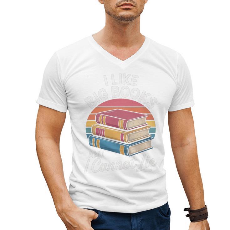 I Like Big Books Cannot Lie Librarian Reading Teacher Men's V-Neck T-Shirt