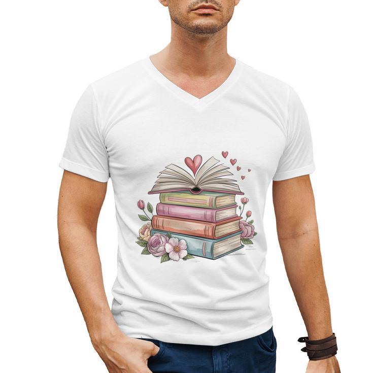 All Booked For Valentines Book Lover Romance Men's V-Neck T-Shirt