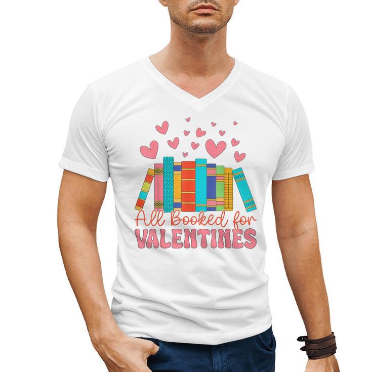All Booked For Valentines Book Lover Valentine's Day Men's V-Neck T-Shirt