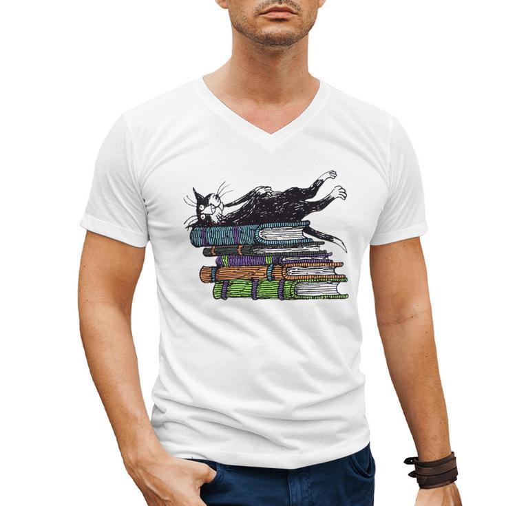Books Cats Life Is Sweet Cats Books Lover Men Women Men's V-Neck T-Shirt