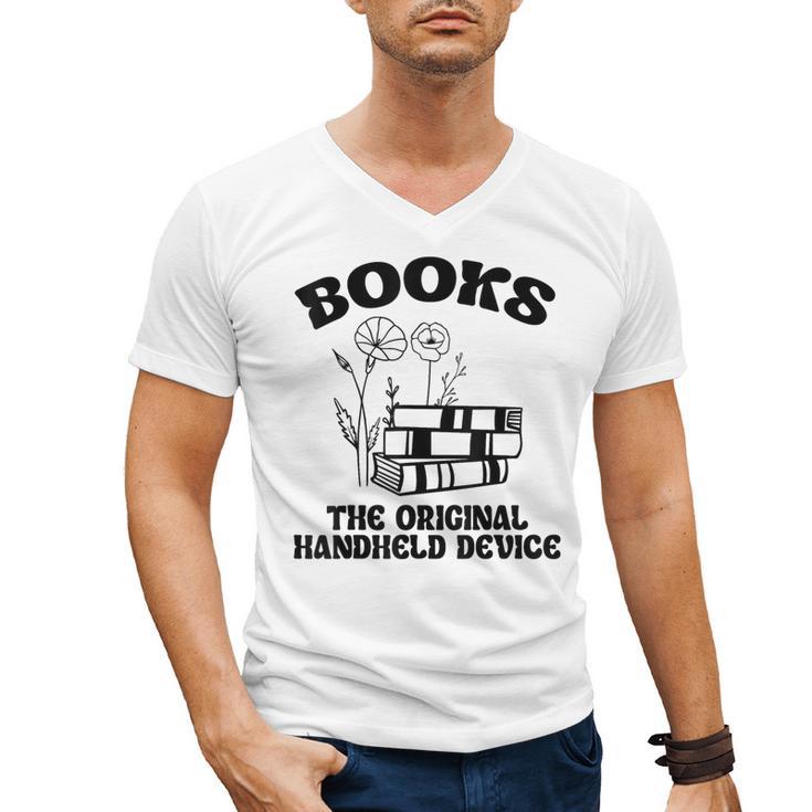 Books The Original Handheld Device Book Lover Men's V-Neck T-Shirt