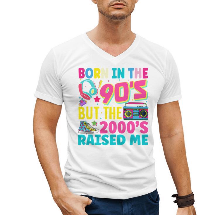 Born In The 90's But The 2000's Raised Me Y2K Nostalgia Men's V-Neck T-Shirt