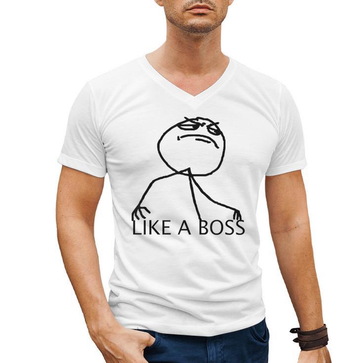 Like A Boss Rage Comic Meme Classic Internet Nostalgia Tee Men's V-Neck T-Shirt