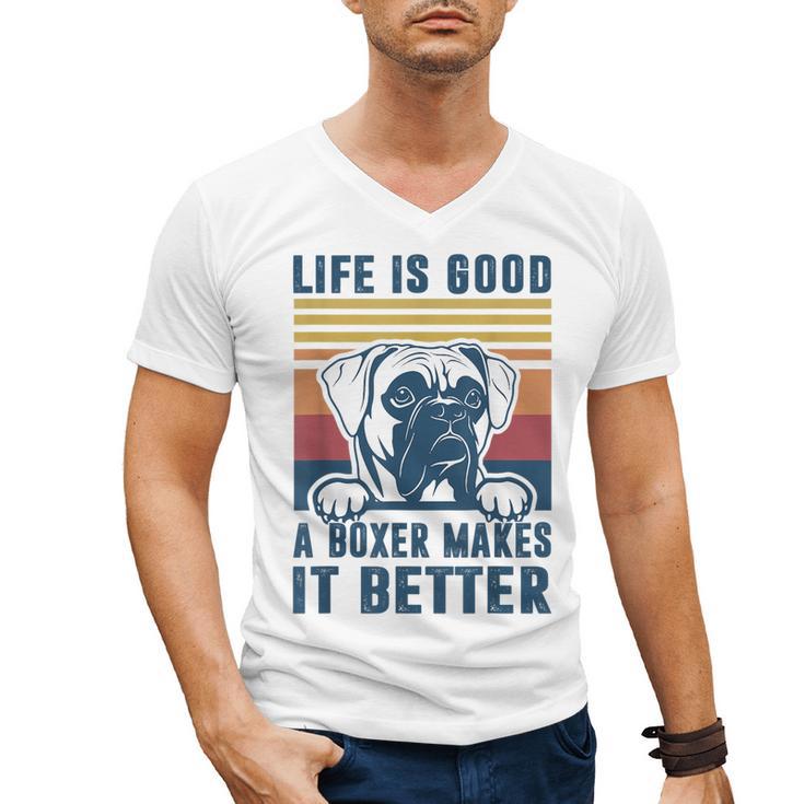 Boxer Dog For Men Women Boxer Dog Dad Mom Small Men's V-Neck T-Shirt