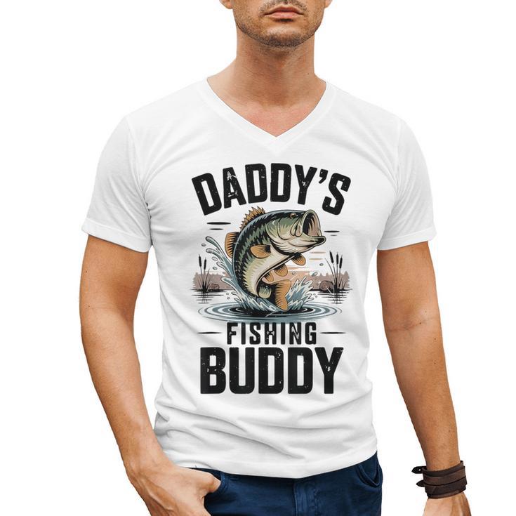 Boy Daddy Fishing Buddy Matching Fishing Bass Fishing Men's V-Neck T-Shirt