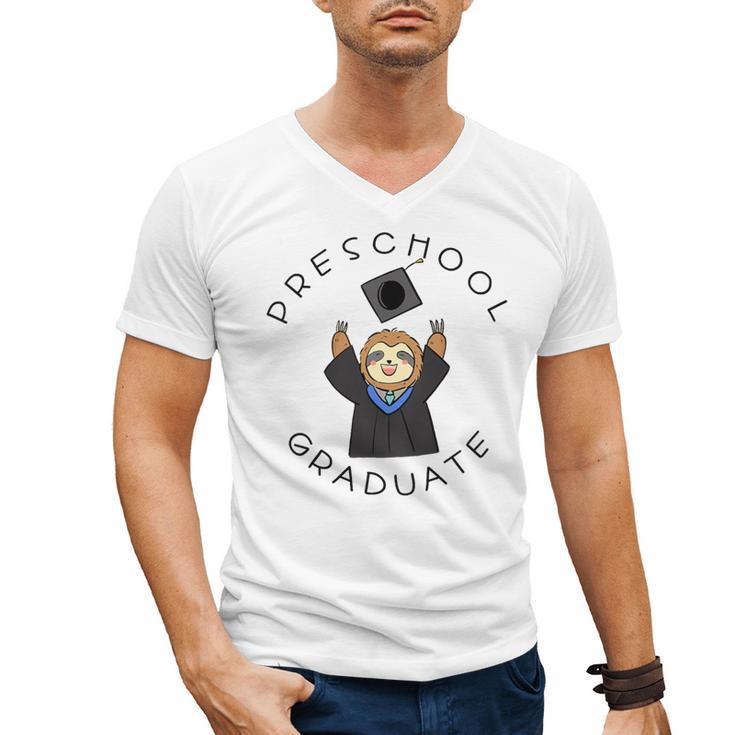 Boys Girls Preschool Graduate Sloth Graduation Cap Men's V-Neck T-Shirt