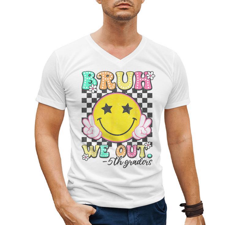 Bruh We Out 5th Graders Fifth Grade Graduation Class 2025 Men's V-Neck T-Shirt