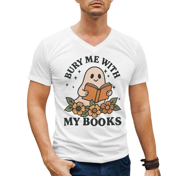 Bury Me With My Books Ghost Tee Men's V-Neck T-Shirt