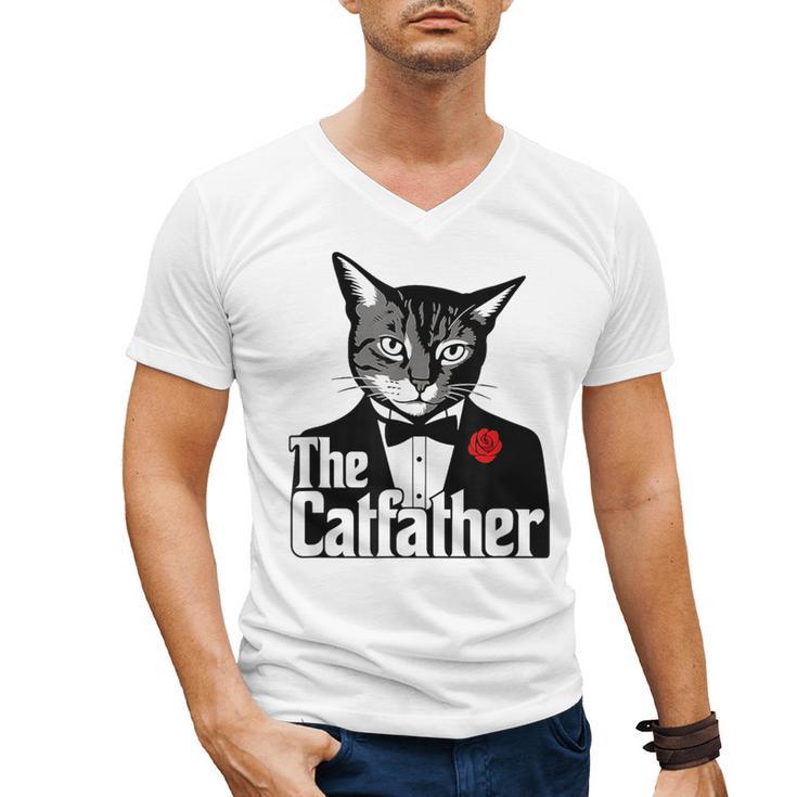 The Cat Father Cool Cat Dad Cat Lovers Men's V-Neck T-Shirt