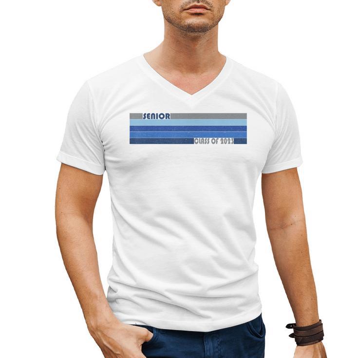 Class Of 2023 Senior Retro 2023 Grad Graduate Graduation Men's V-Neck T-Shirt
